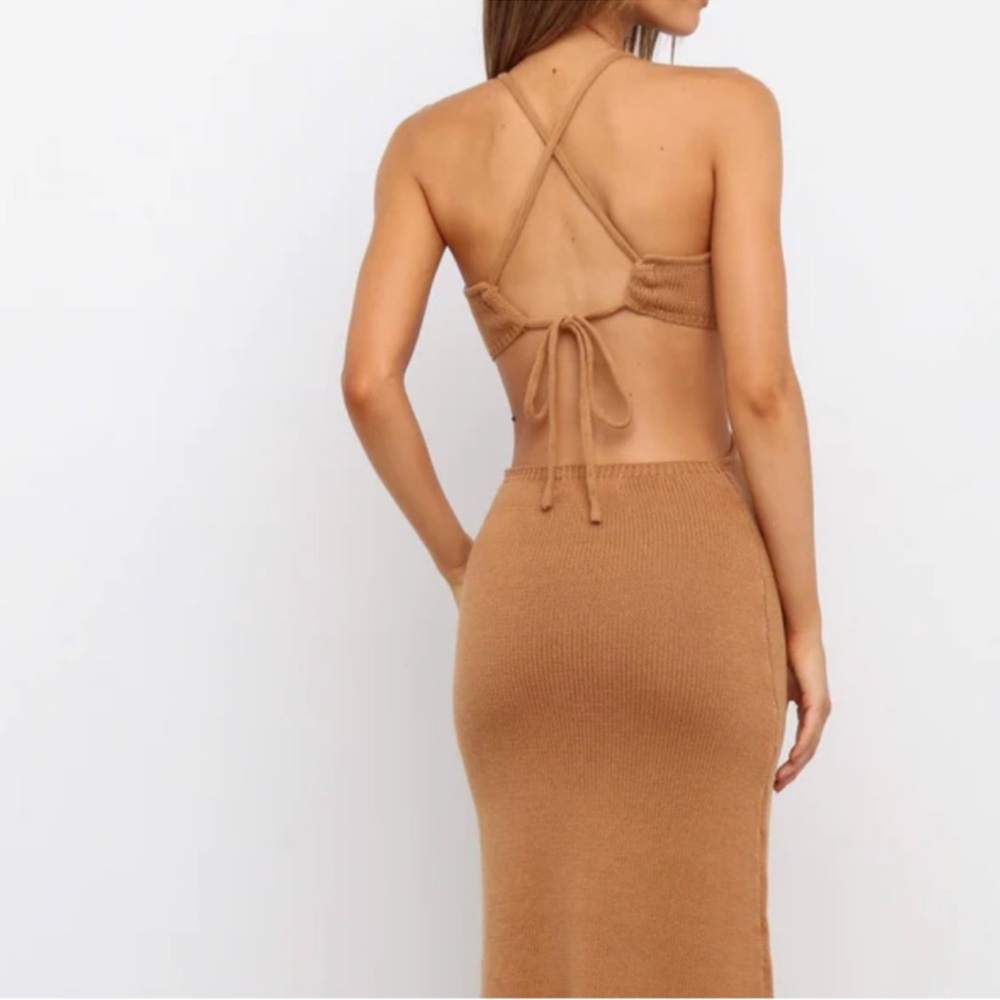 NEW Petal & Pup Knit Hailey Dress w/Open back in Tan Size XS/S - Picture 5 of 7